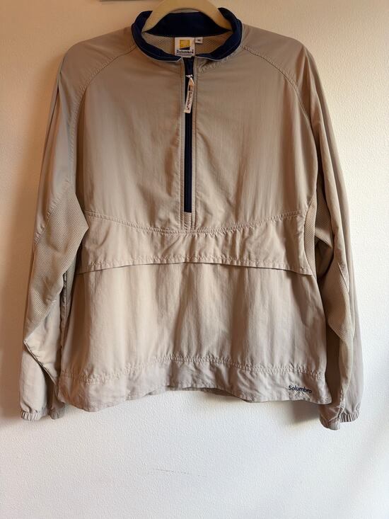 Solumbra Other - Vtg Solumbra 1/4 Zip Windbreaker Jacket Beige&Blue Made in USA | Men's M/Unisex